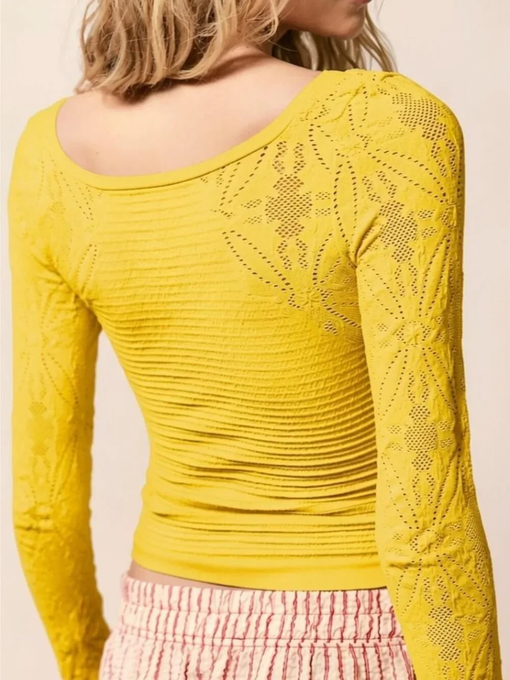 NWT Free People So Many Likes Long Sleeve in Nectar Yellow